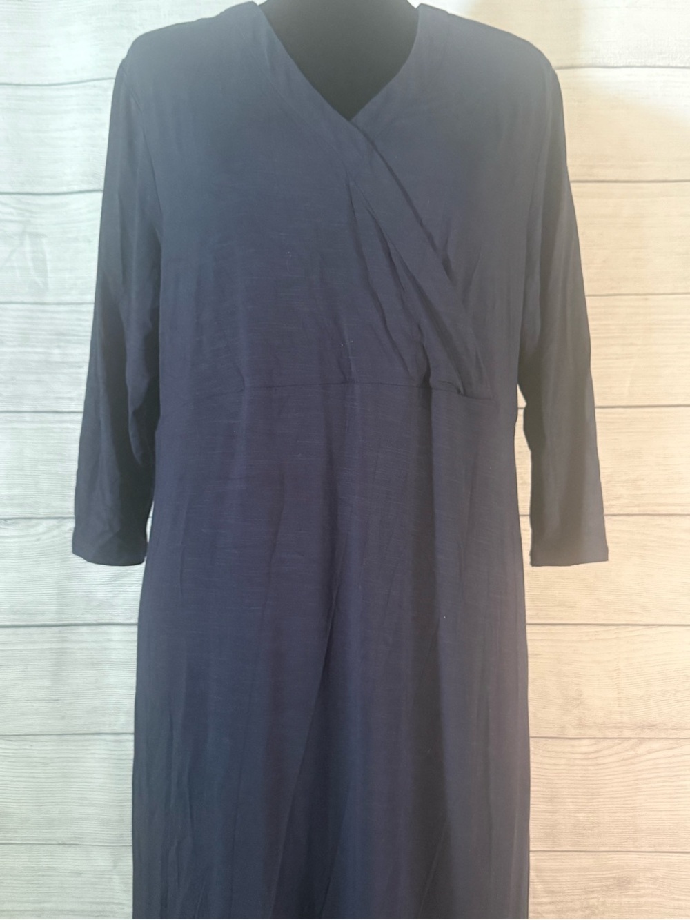 J. Jill Deep Navy Midi Wrap-Style Dress